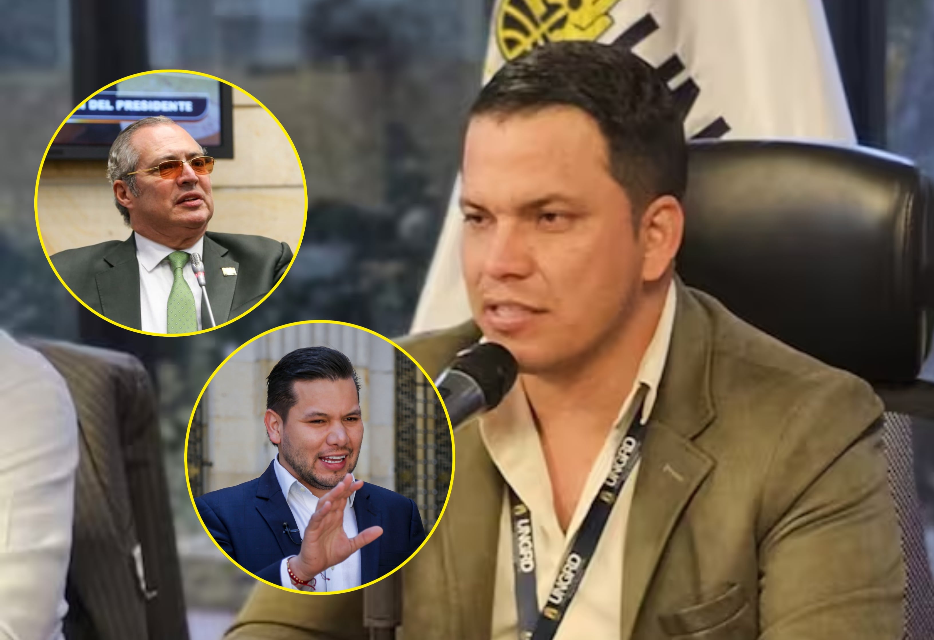 Sneyder Pinilla, exsubdirector de Gestión del Riesgo; Iván Name y Andrés Calle (en círculos) | Fotos: Colprensa