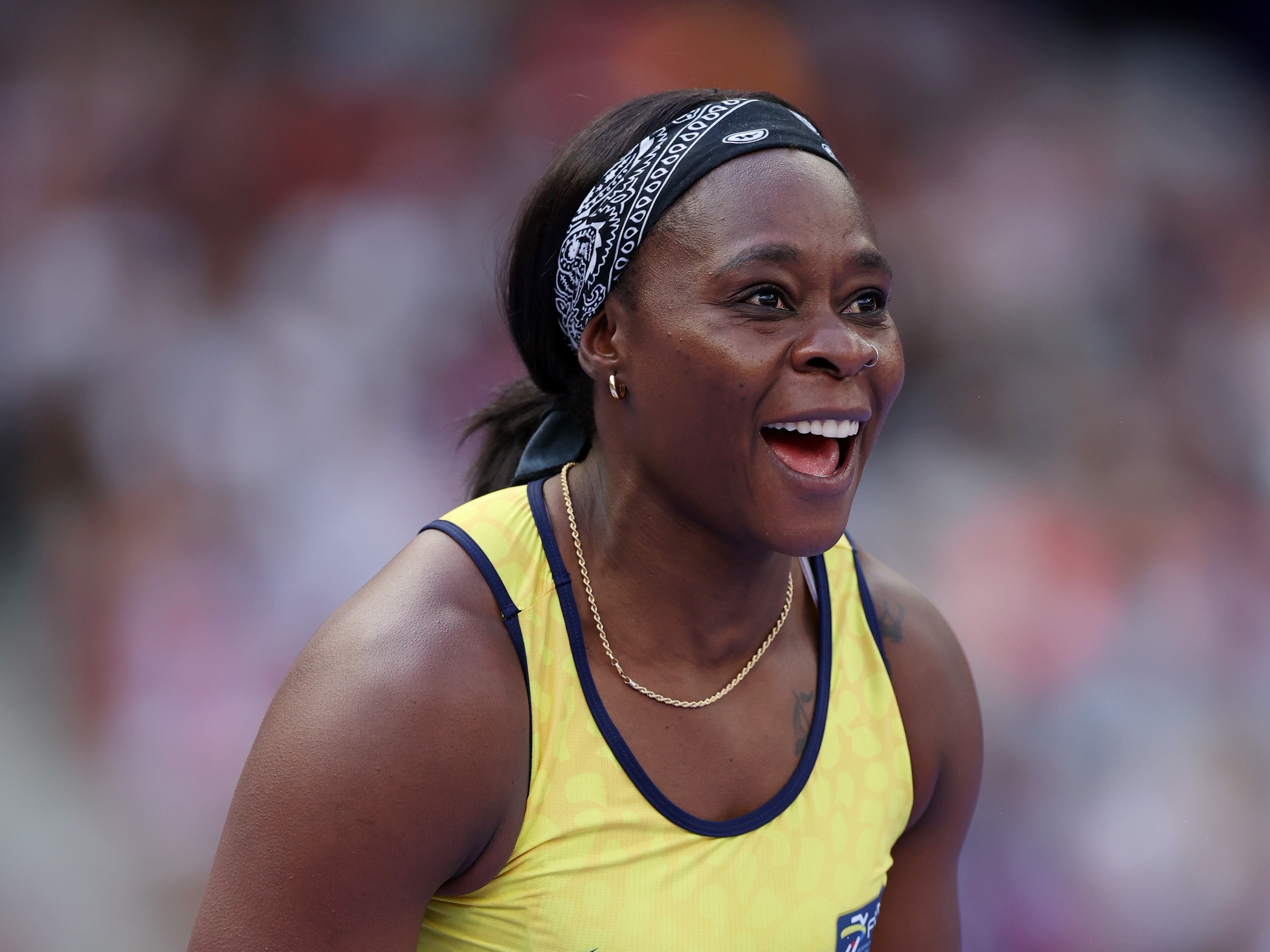 Flor Denis Ruiz, atleta colombiana de lanzamiento de jabalina. (Photo by Christian Petersen/Getty Images)