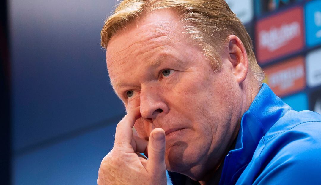 Ronald Koeman, DT del Barcelona, en rueda de prensa previa al Clásico.