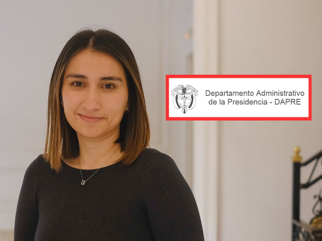 Laura Sarabia y el logo del DAPRE (Fotos vía COLPRENSA)