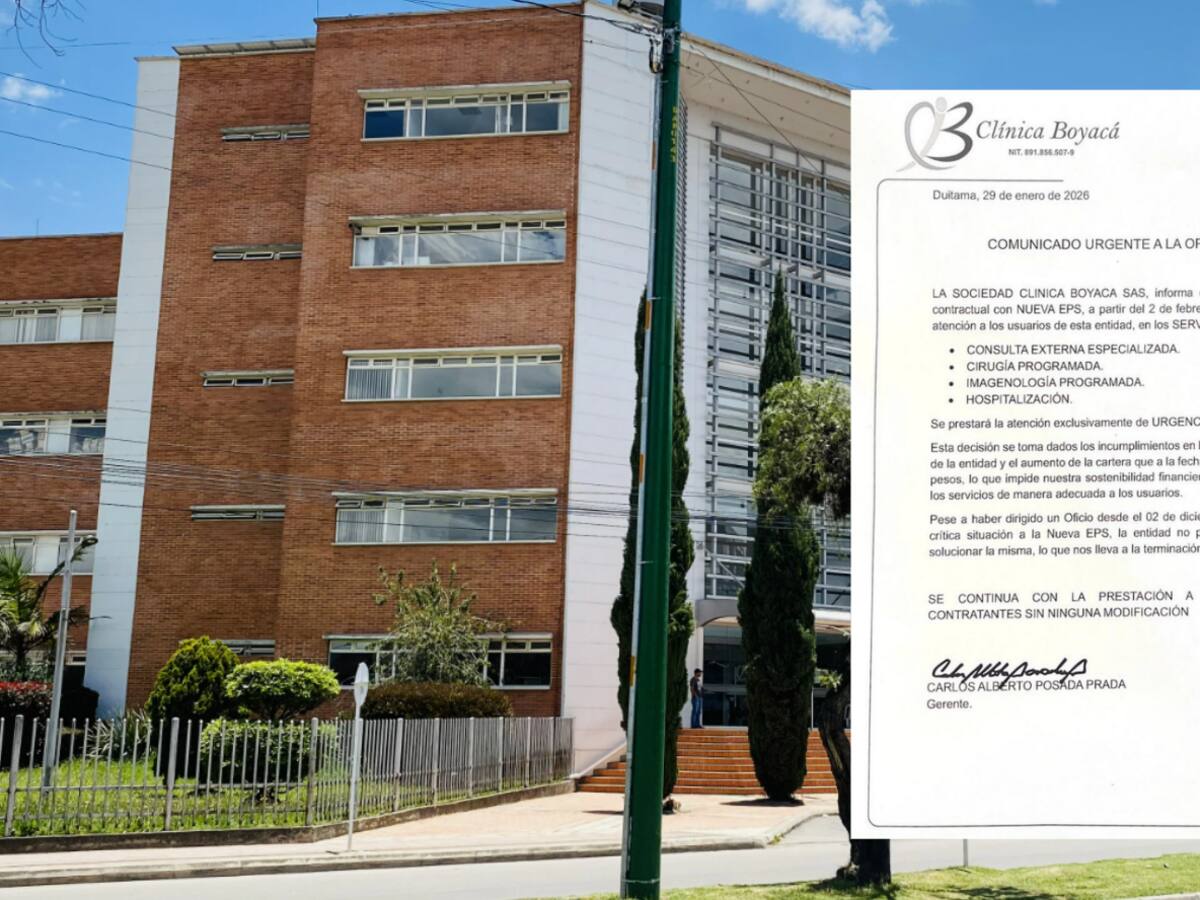 Clínica Boyacá suspende servicios a usuarios de Nueva EPS por millonaria deuda