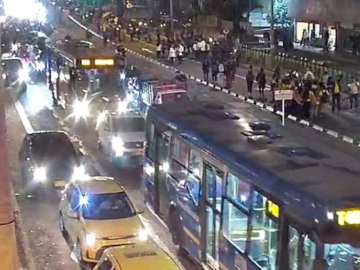 Manifestación en carrera Séptima con destino a la Plaza de Bolívar: cómo está la movilidad en Bogotá