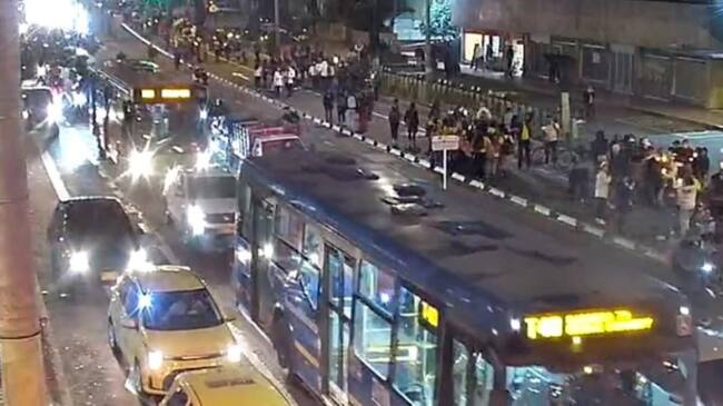 Manifestación en carrera Séptima con destino a la Plaza de Bolívar: cómo está la movilidad en Bogotá