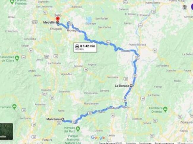 Ruta alterna Medellín – La Dorada – Manizales