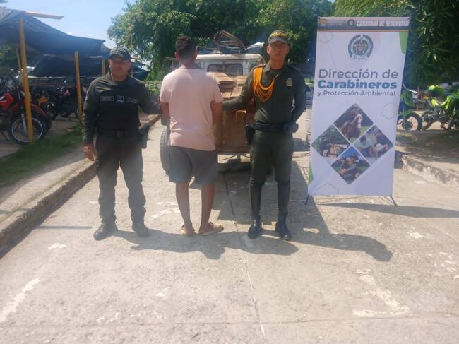 Incautan vehículo con madera de procedencia ilegal en el barrio San Mateo de Magangué