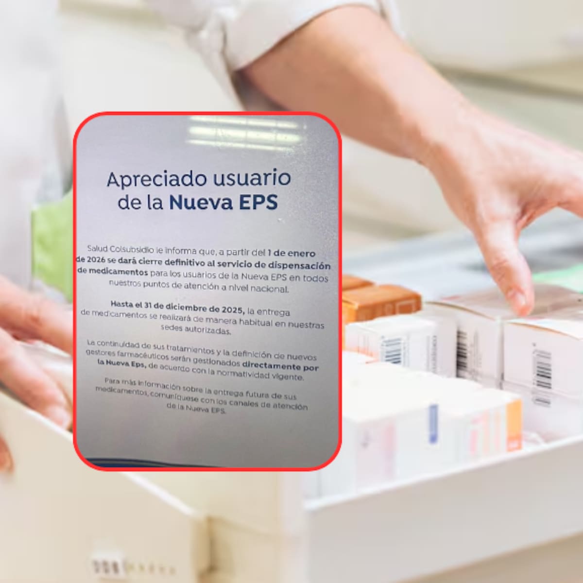Colsubsidio dejará de entregar medicamentos a afiliados de Nueva EPS desde 2026 en Colombia