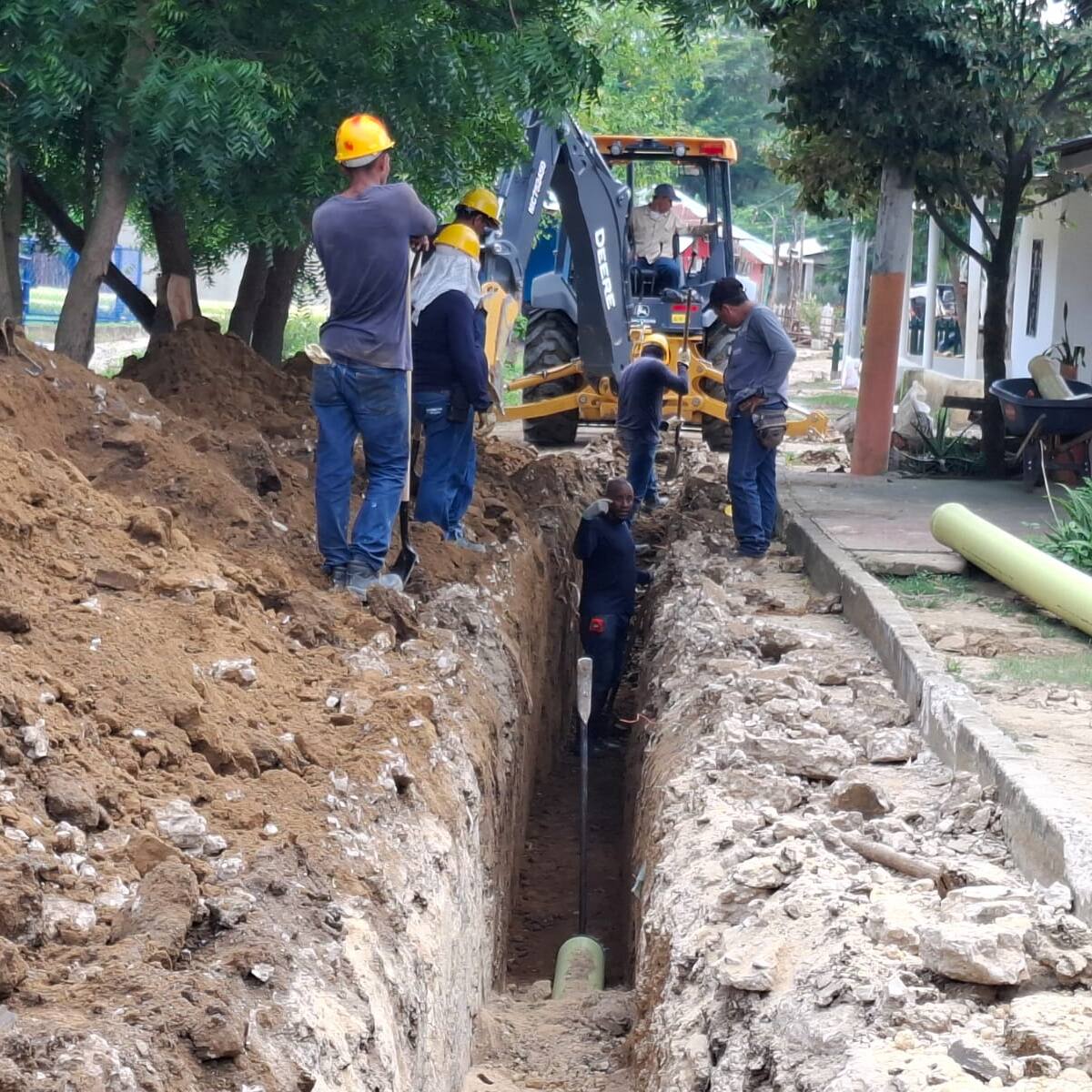 Obras de alcantarillado en El Guamo avanzan en un 20%