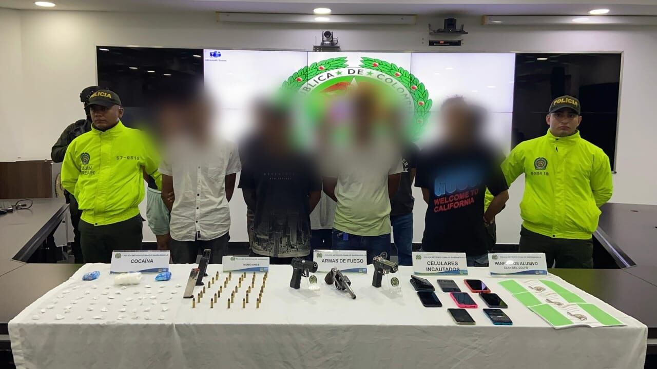 Los capturados. Foto: cortesía Policía de Barranquilla.