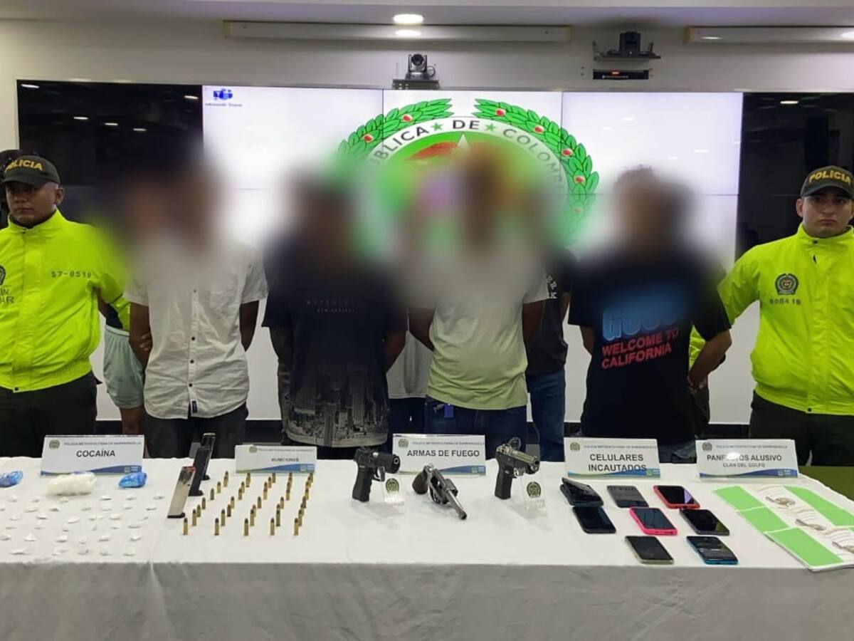 Caen 8 presuntos miembros del ‘Clan del Golfo’ en Atlántico: estarían implicados en ‘plan pistola’