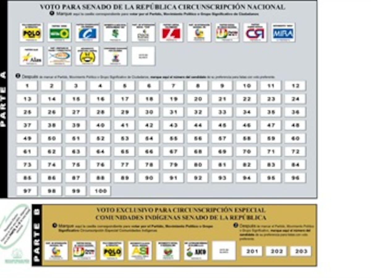 Quedó listo el tarjetón electoral para las elecciones a Senado y Cámara del 14 de marzo
