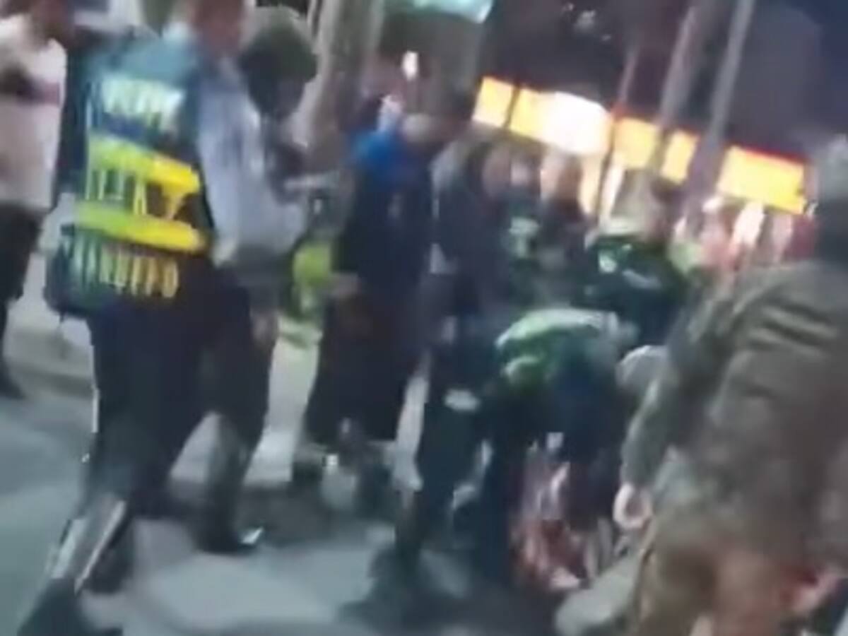 Intolerancia al norte de Armenia, en medio de un operativo un hombre agredió a la autoridad