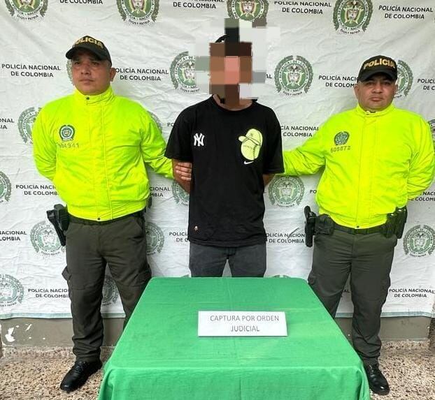 Hombre capturado por violencia intrafamiliar agravada. Foto: Cortesía Policía, Quindío