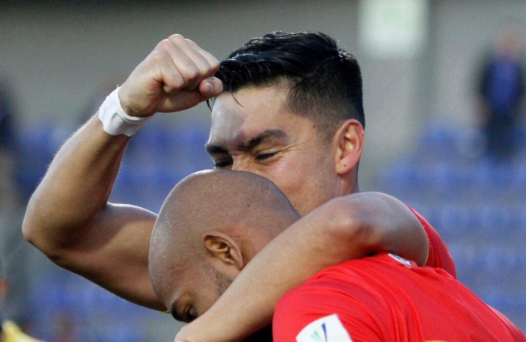 Carlos Daniel Hidalgo celebra el gol del triunfo del Pasto / Dimayor.
