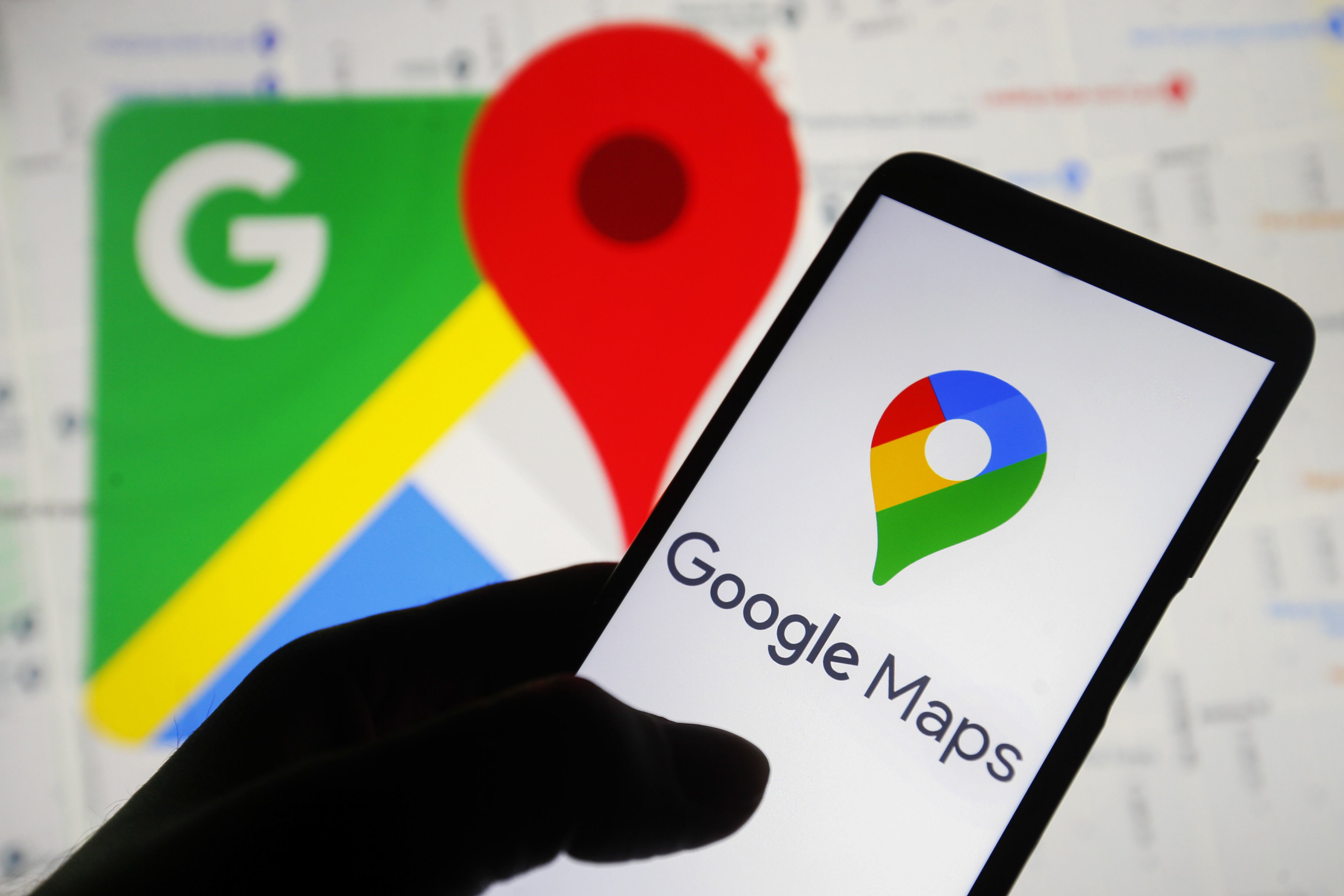 Google Maps logo. Foto: Pavlo Gonchar/SOPA Images/LightRocket via Getty Images.