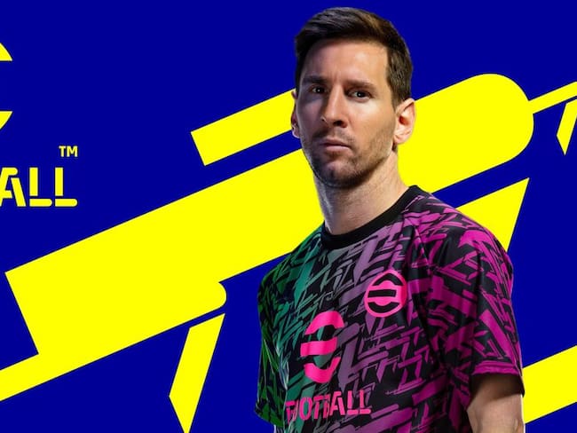 El futbolista Lionel Messi, en la portada del videojuego eFootball de Konami