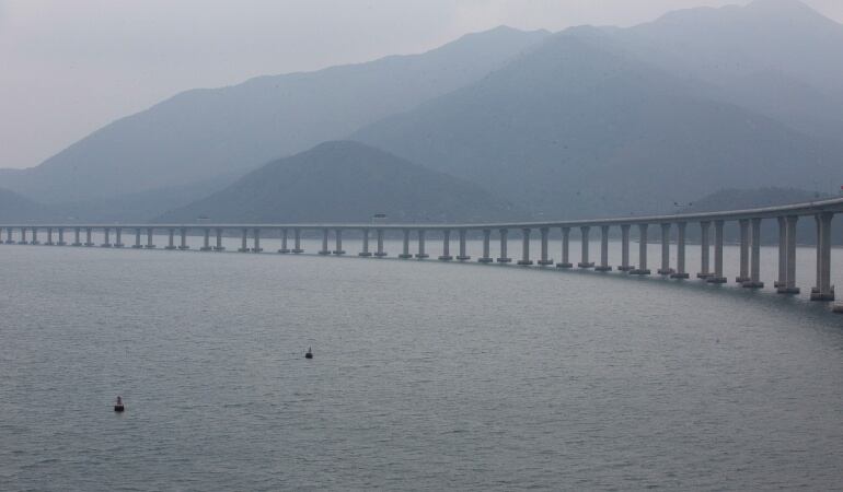 Vista del puente Zhuhai Macau, en Hong Kong (China)