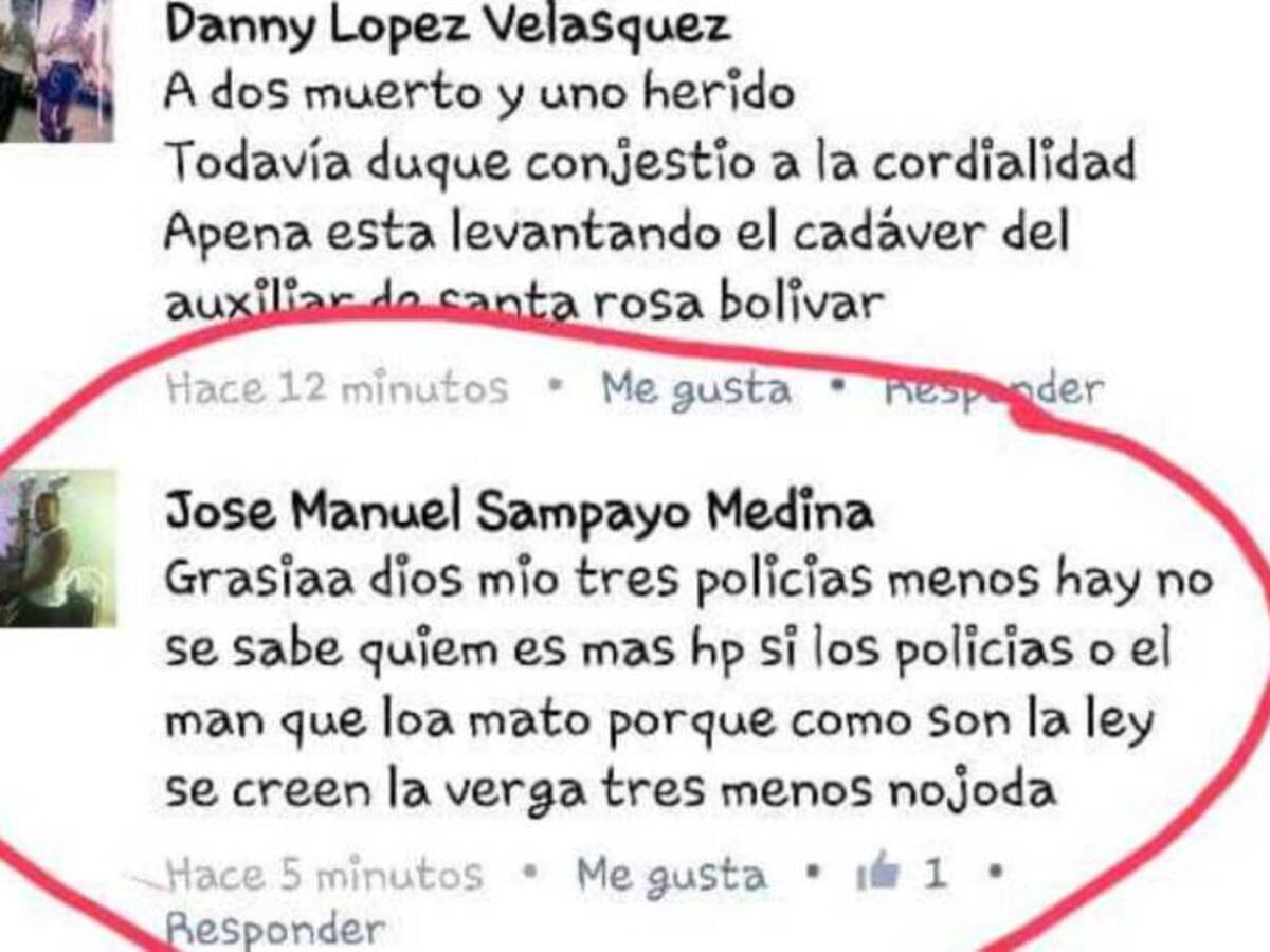 Capturan en Cartagena hombre que aplaudía asesinato de tres policías en redes sociales