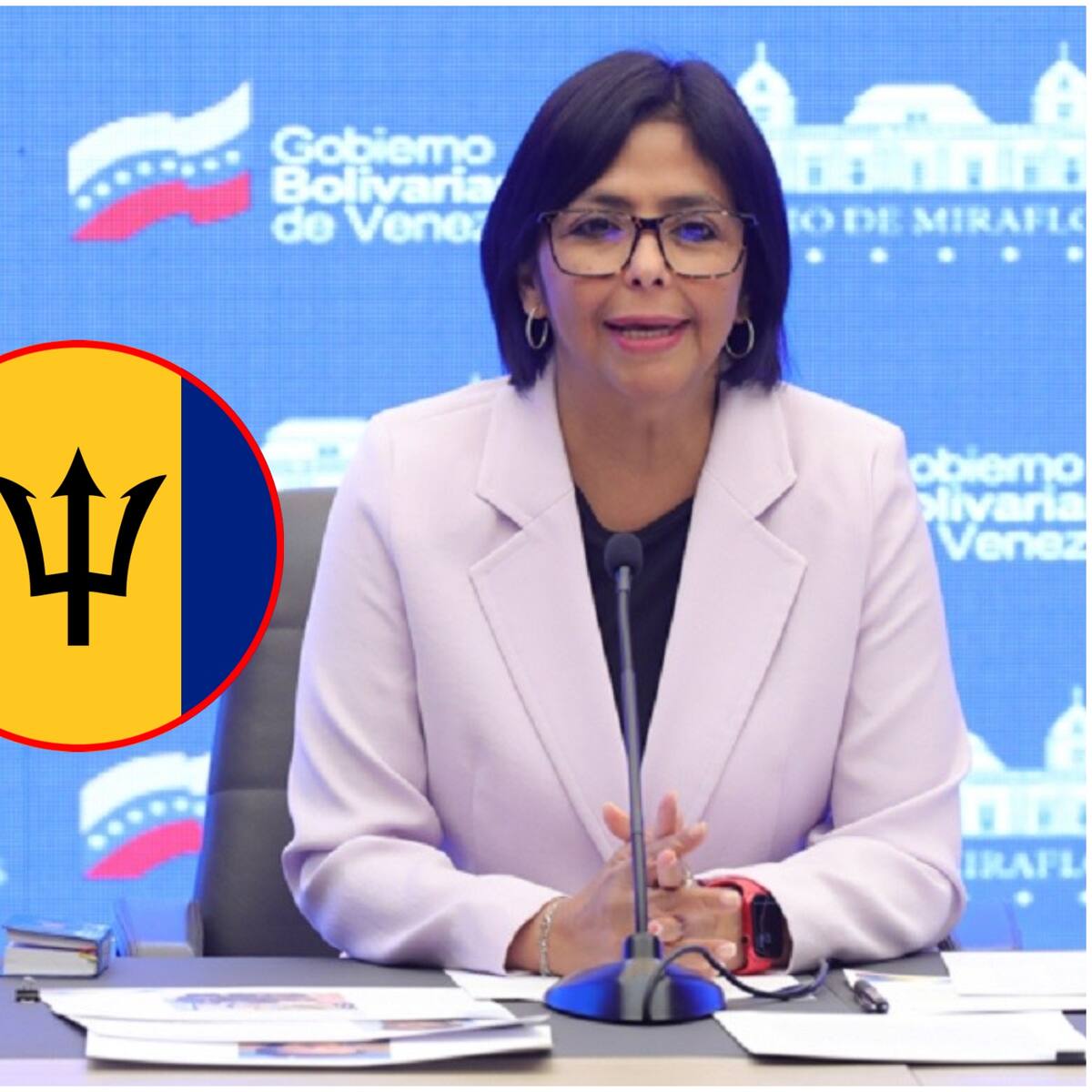 Delcy Rodríguez visita Barbados en su segundo viaje oficial como mandataria de Venezuela