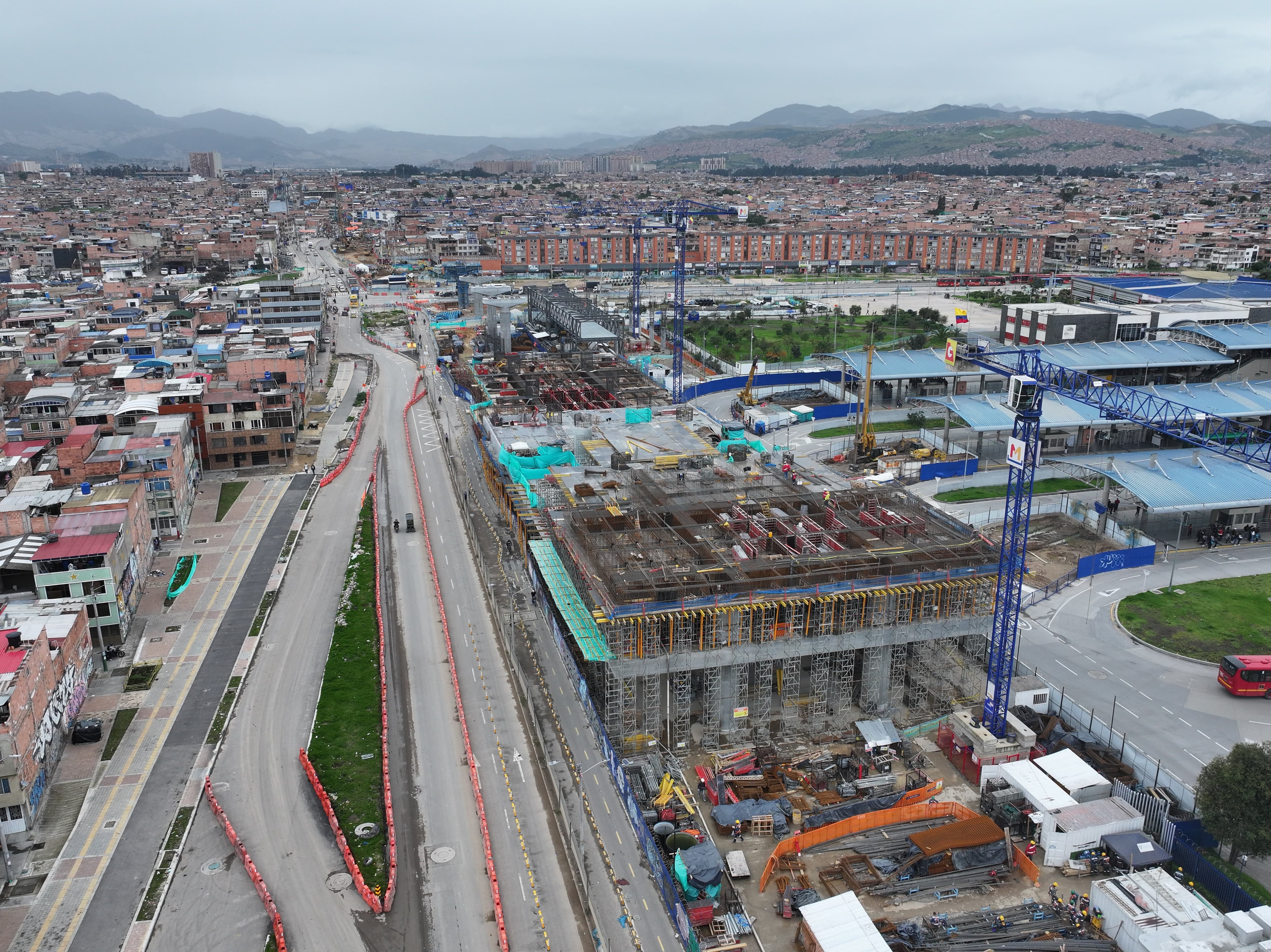 Estaciones en construcción de la primera línea del metro de Bogotá. Foto: Alcaldía de Bogotá.