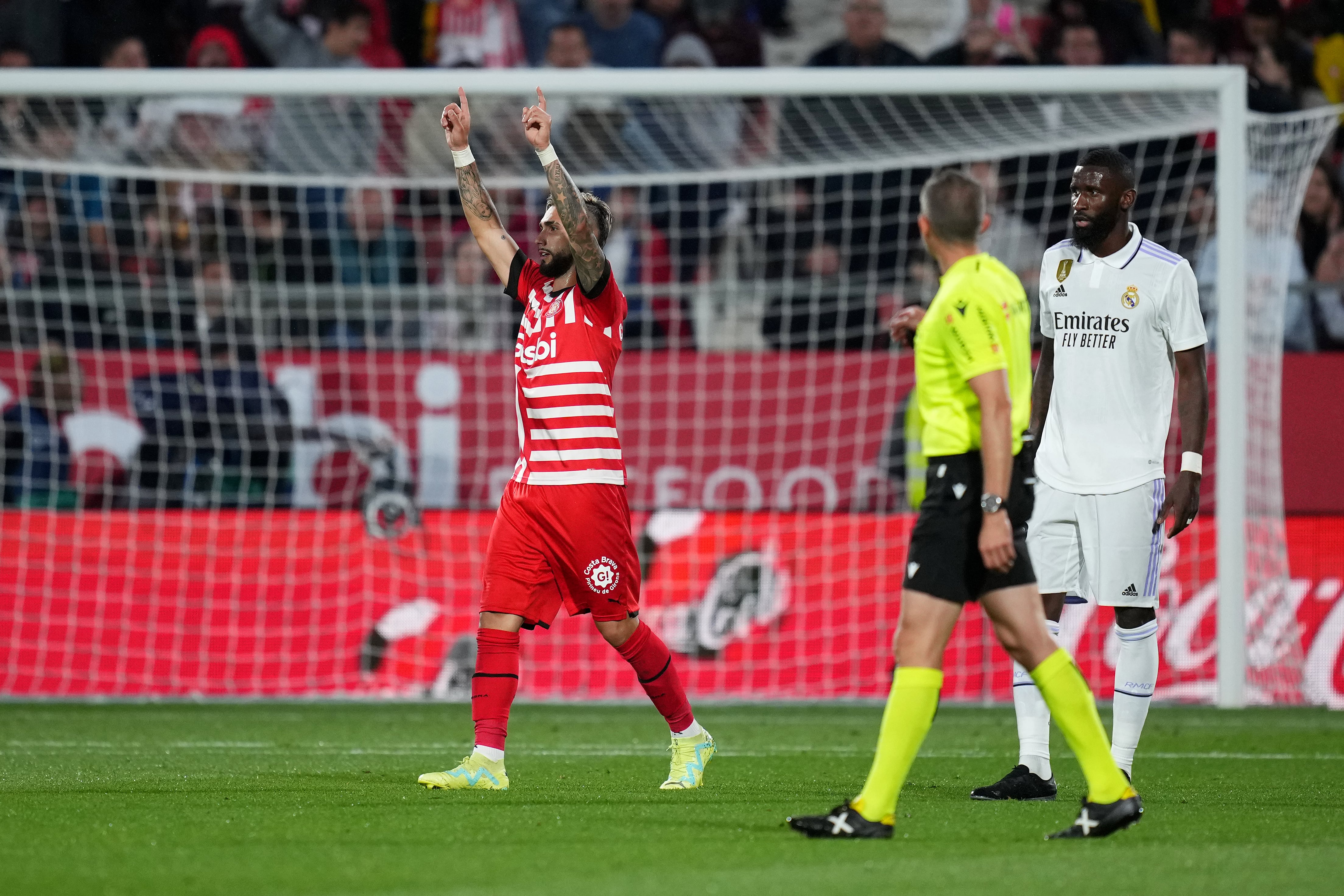 Valentín Castellanos marcó cuatro goles para el Girona en su duelo frente al Real Madrid. (Photo by Alex Caparros/Getty Images)