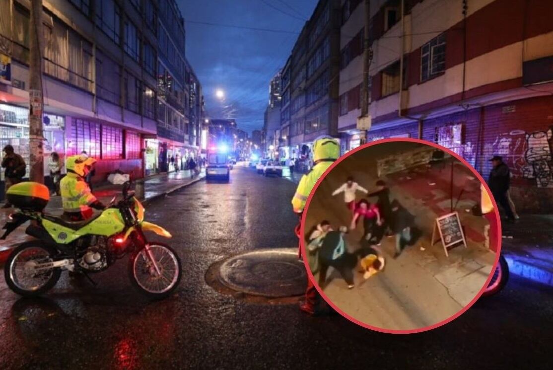 Momento del ataque al joven de 24 años, en un bar de la avenida 1 de Mayo con Carrera 30.