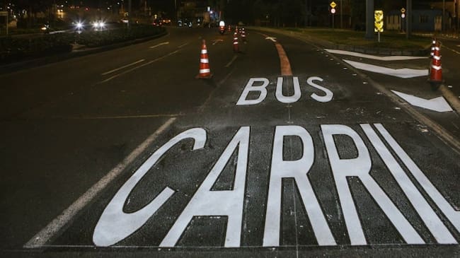 Carril preferencial Calle 63 en Bogotá. Foto: Alcaldía de Bogotá