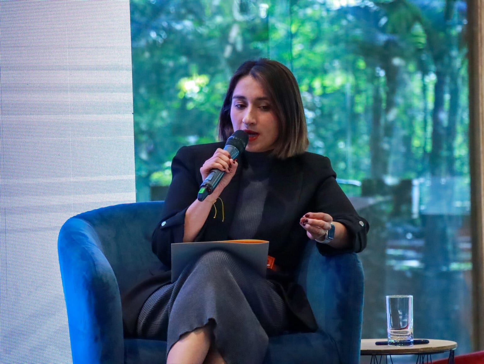 Laura Sarabia, directora del DPS en el foro Visión Colombia 2024 de Prisa Media.