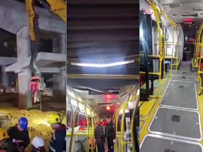 VIDEO | Cuatro personas resultaron heridas por accidente en las obras del Metro de Bogotá