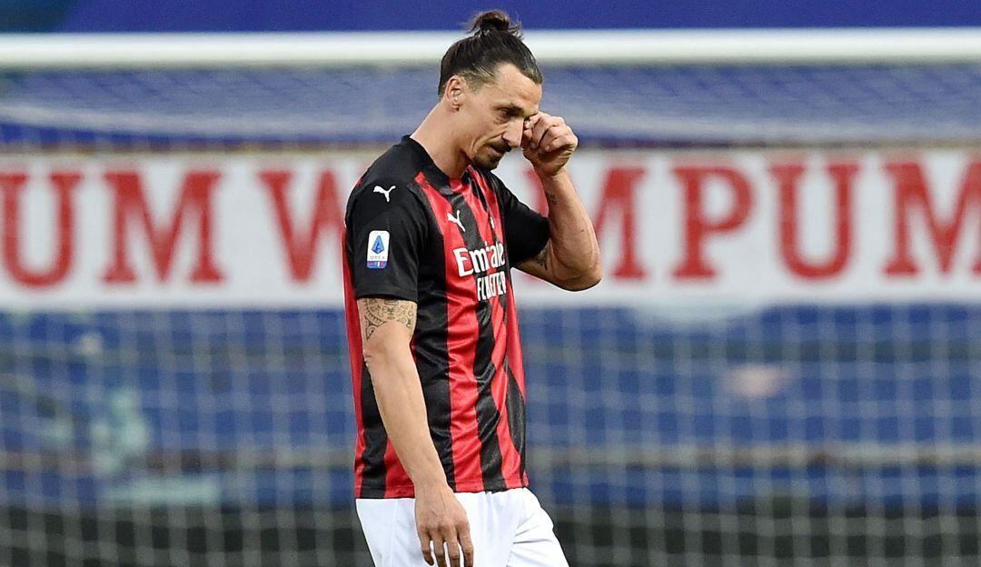 Zlatan Ibrahimovic en su último partido con el AC Milán