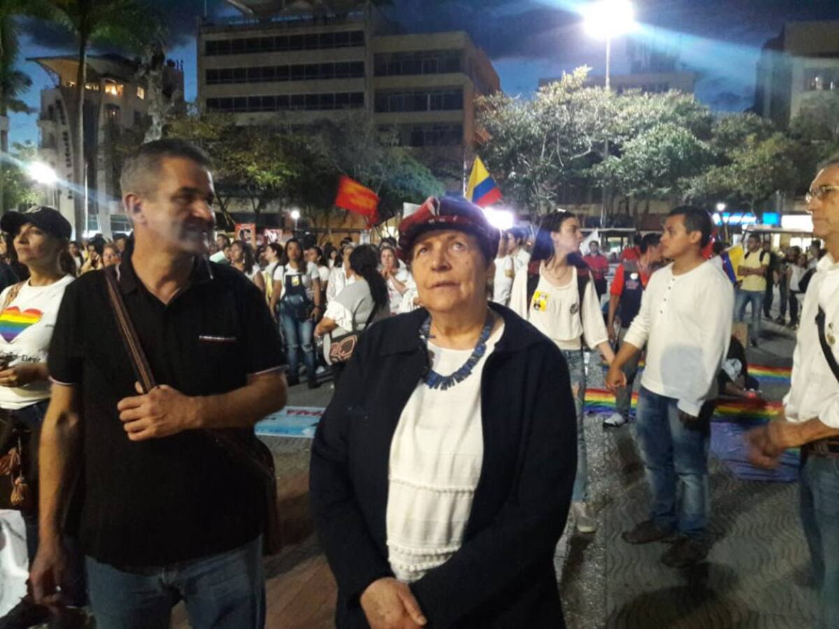 Marta Gaitán, la hija de Jorge Eliecer Gaitán presente en la marcha