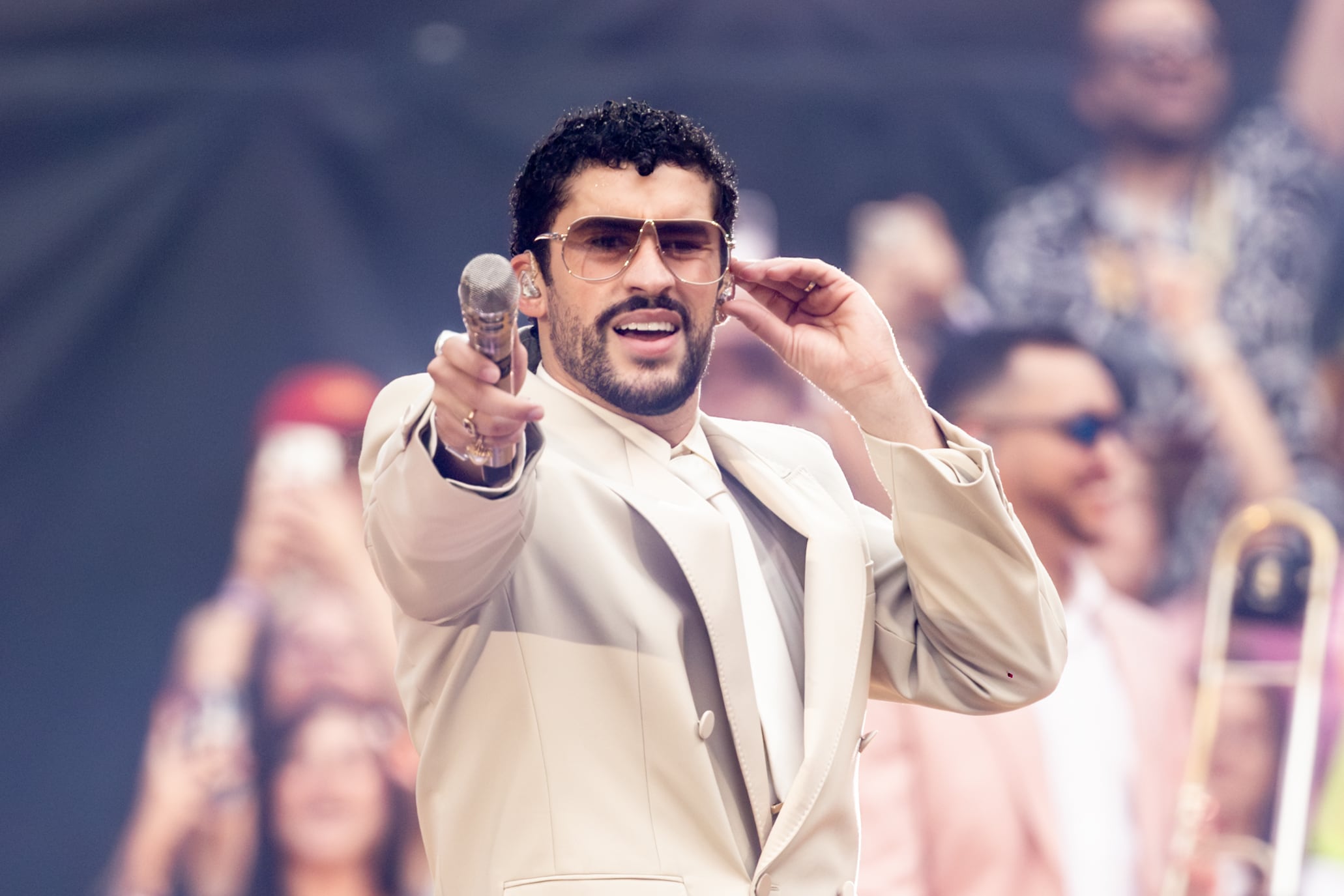 SPAIN - JUNE 15: The singer Bad Bunny performs during his final concert at the Riyadh Air Metropolitano on 15 June 2026 in Madrid (Spain). The Puerto Rican artist has given ten concerts in the capital between 30 May and 15 June as part of his ‘DeBI TiRAR MaS FOToS World Tour’. (Photo By Ricardo Rubio/Europa Press via Getty Images)
