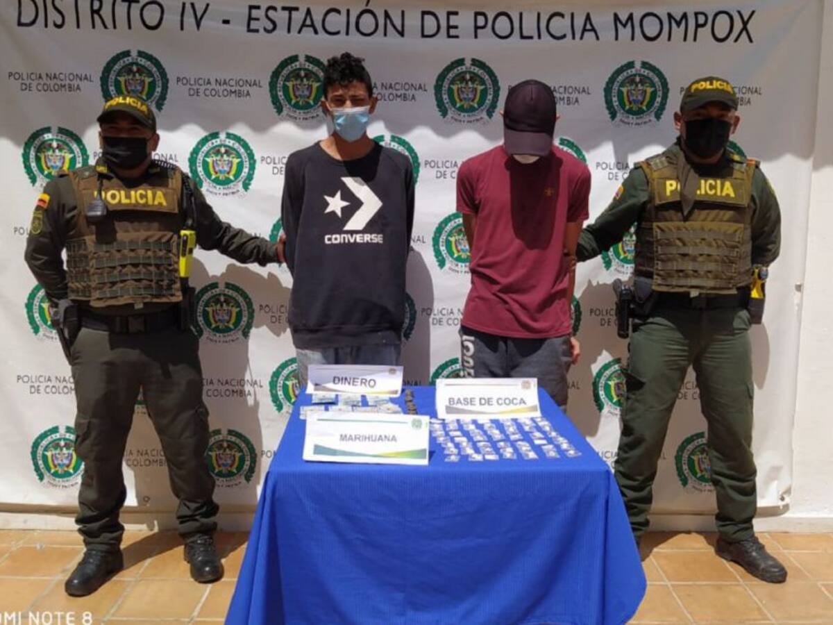 Capturaron a dos presuntos expendedores de droga en Mompox