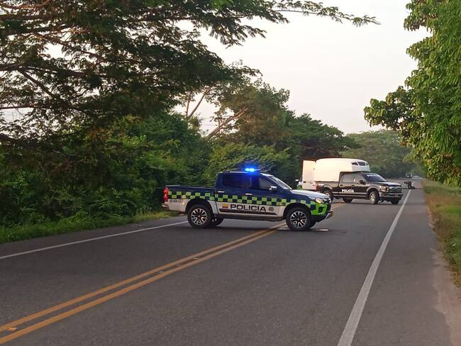Bloqueo en la Vía Oriental - Cortesía Policía del Atlántico