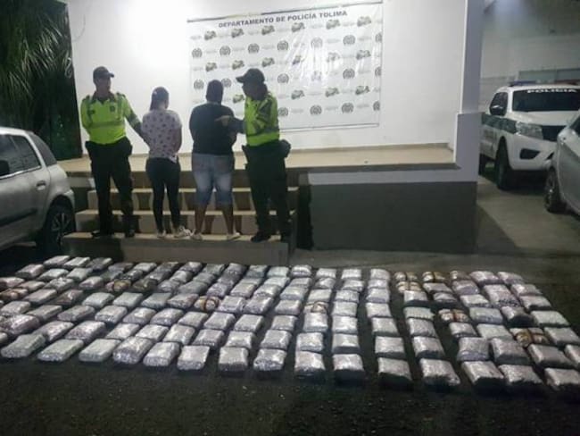 Cargamento de droga incautado en carreteras del Tolima