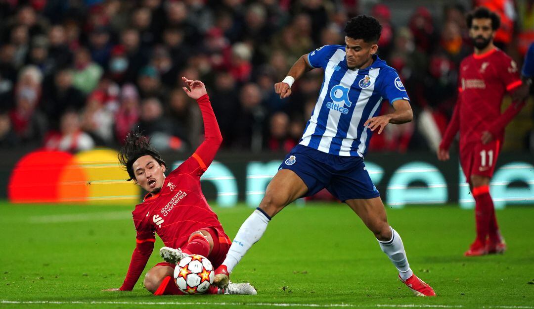 Luis Díaz en la Champions League frente a Liverpool.