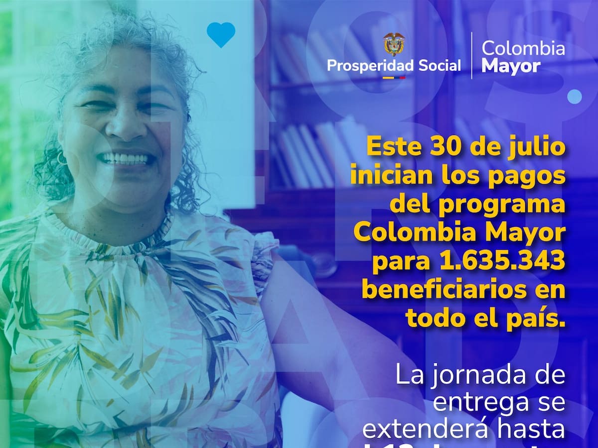 ¿Eres beneficiario de Colombia Mayor? Desde el 30 de julio inicia el pago para adultos mayores