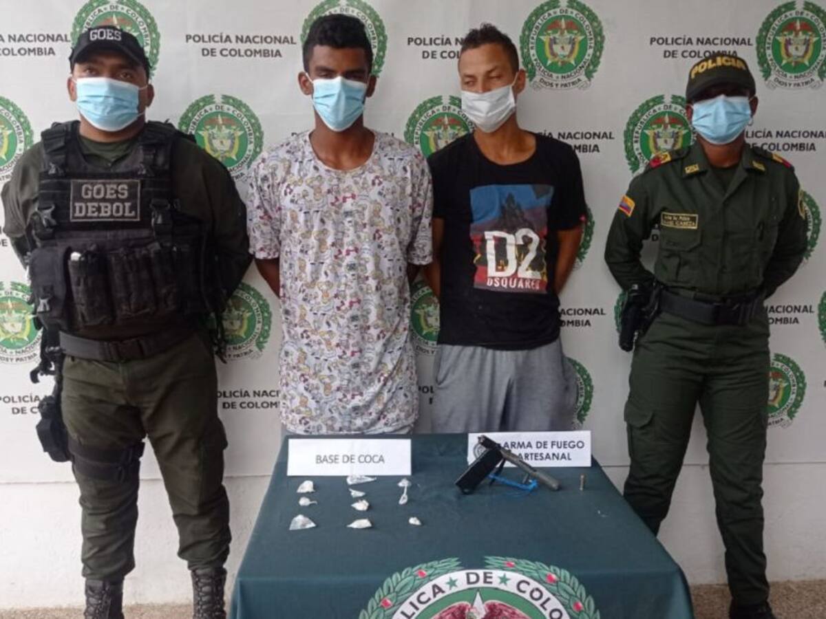 Dos presuntos jíbaros capturados en redada de la Policía en Magangué