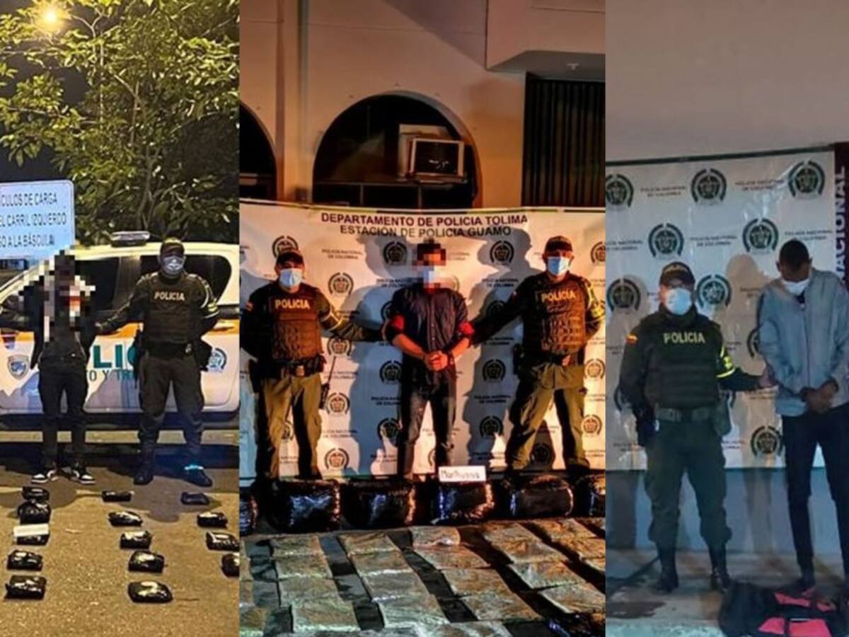 Más de 340 kilos de marihuana fueron incautados en vías del Tolima