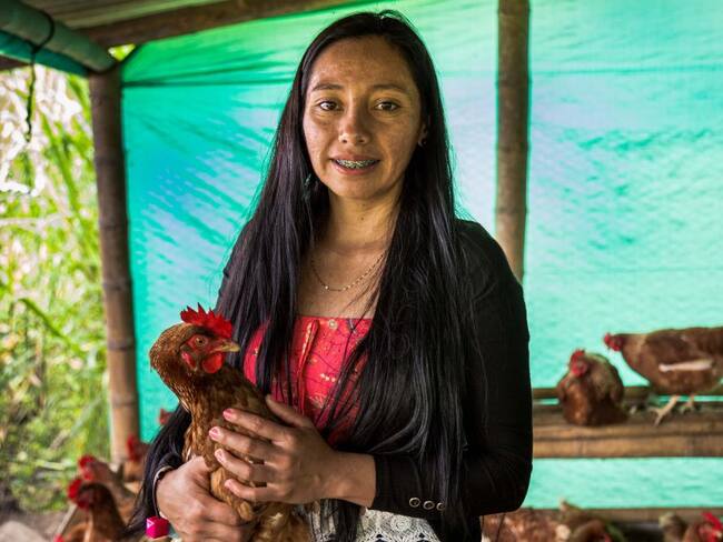 Sirley Luna, del municipio de Sucre, Cauca. Proyecto de gallinas ponedoras
