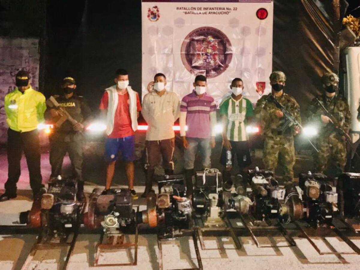 Capturan a cuatro personas en La Dorada por extracción ilícita de oro