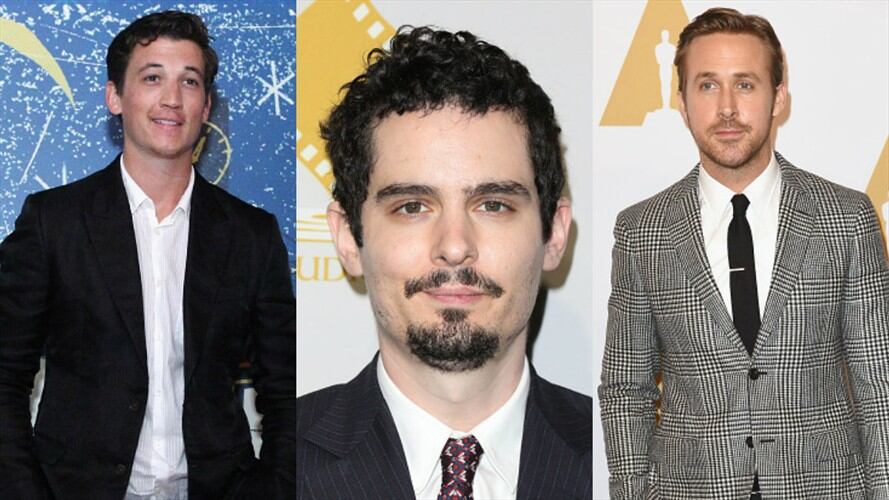 Milles Teller, Damien Chazelle y Ryan Gosling. Foto: Getty images.