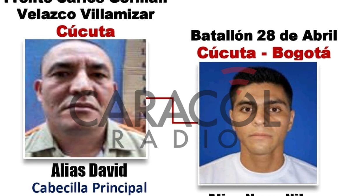 ‘David’ y ‘Nay’, señalados de planear atentado terrorista en Los Patios, Norte de Santander
