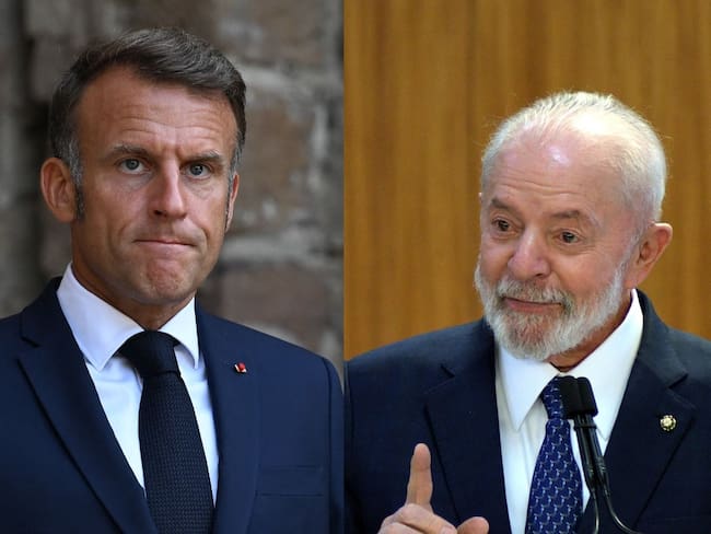 Emmanuel Macron, presidente de Francia y Lula da Silva, presidente de Brasil. Foto: Claudio Reis/Getty Images/PHILIPPE MAGONI/POOL/AFP via Getty Images
