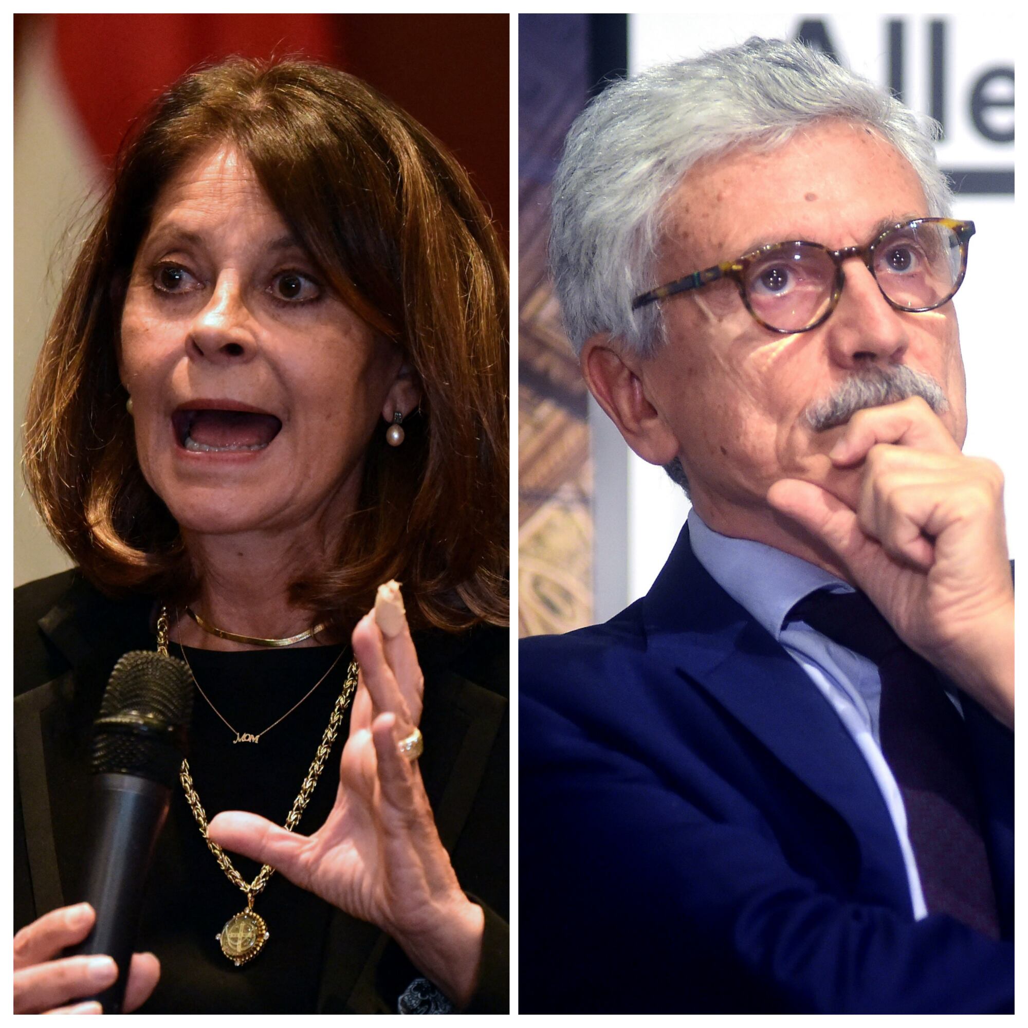 La exvicepresidenta de Colombia, Marta Lucía Ramírez (izq), y el exprimer ministro de Italia, Massimo D'Alema (Der). (Foto: Getty )