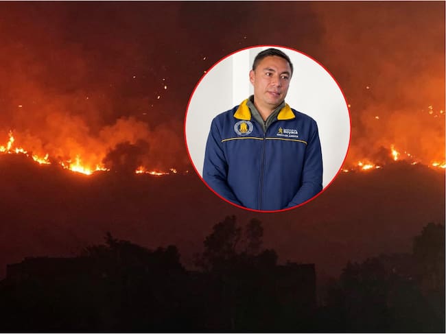 El director de la Unidad de Gestión del Riesgo del Departamento de Boyacá, José Castro, entregó detalles del incendio forestal en Villa de Leyva. Foto: Gestión del Riesgo de Desastres de Boyacá/ suministrada.