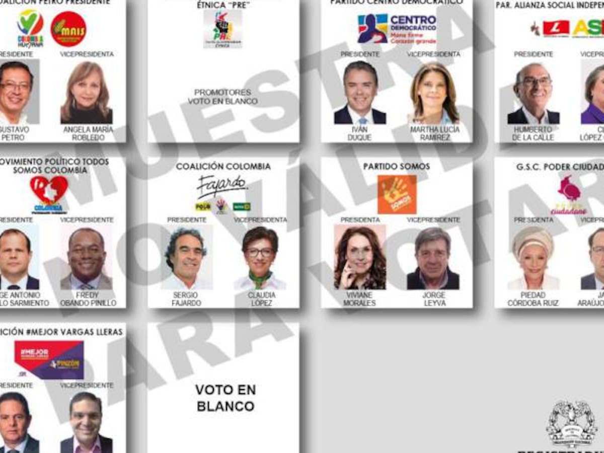 Así quedó el tarjetón para las elecciones presidenciales 2018