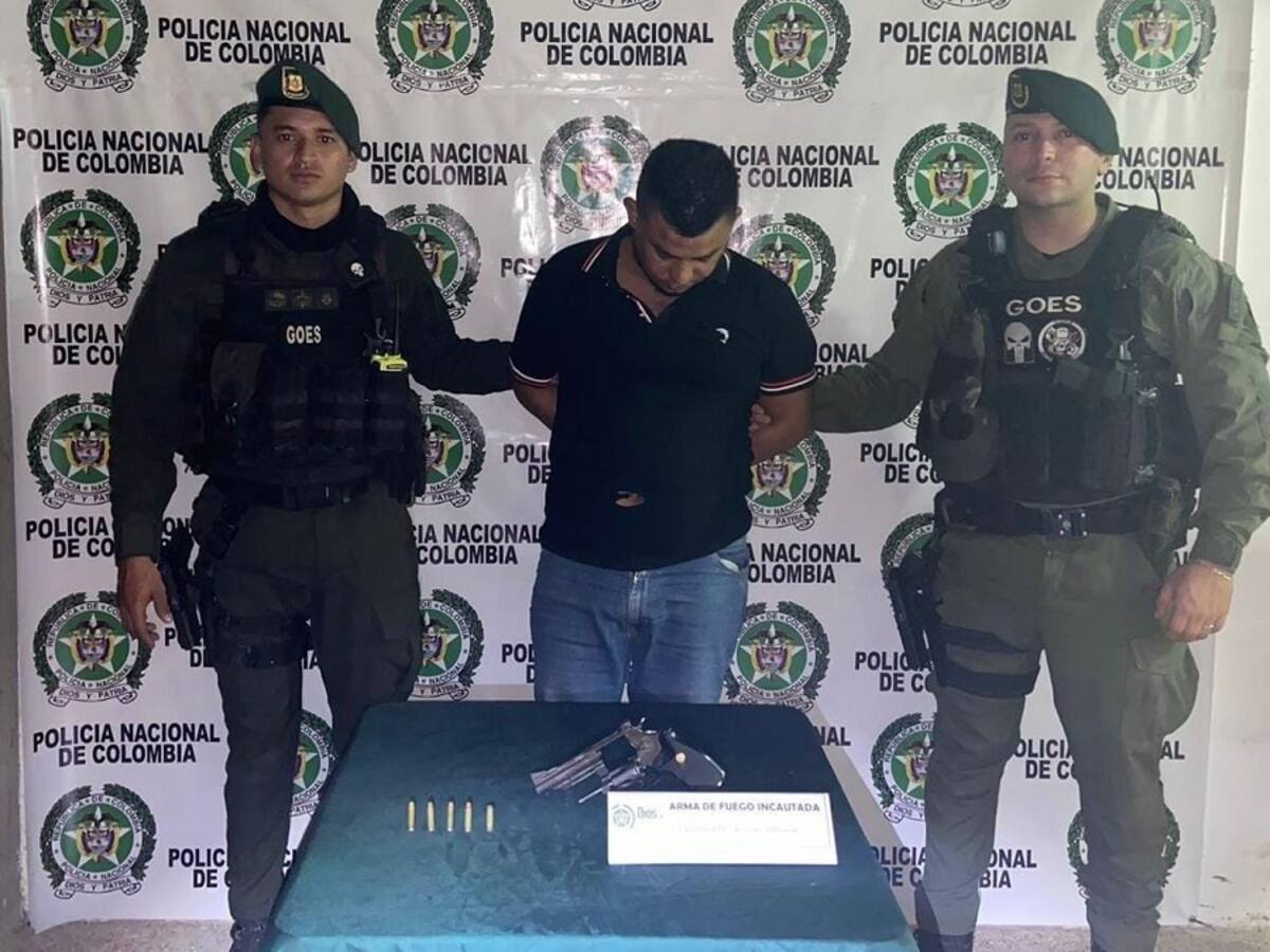 Policía capturó a hombre con un revólver calibre 38 en Magangué