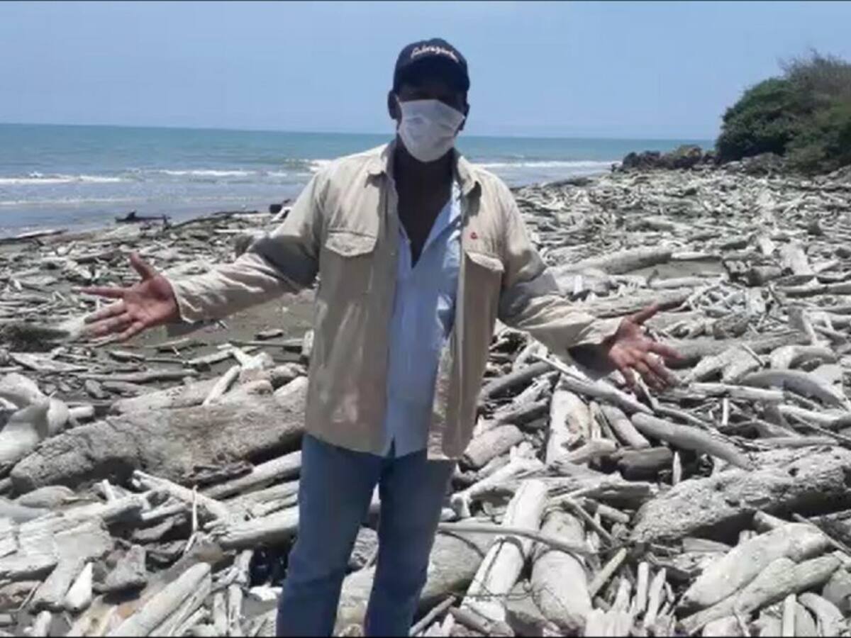 (Video) Madera y residuos sólidos cubren las playas de Galerazamba, Bolívar