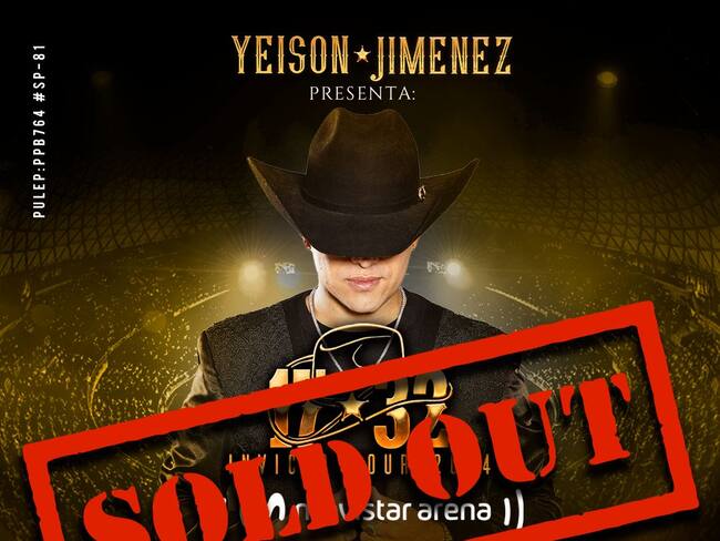 YEISON JIMÉNEZ anuncia sold out para su tercera fecha en el Movistar Arena Bogota