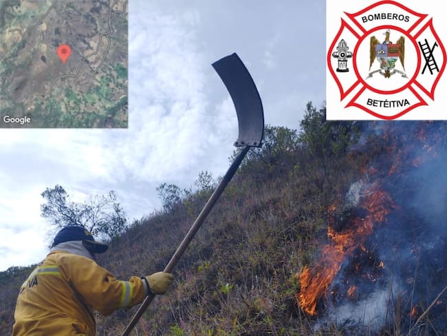 Bomberos y comunidad en Beteitiva combaten incendio forestal que afectó 7 hectáreas.